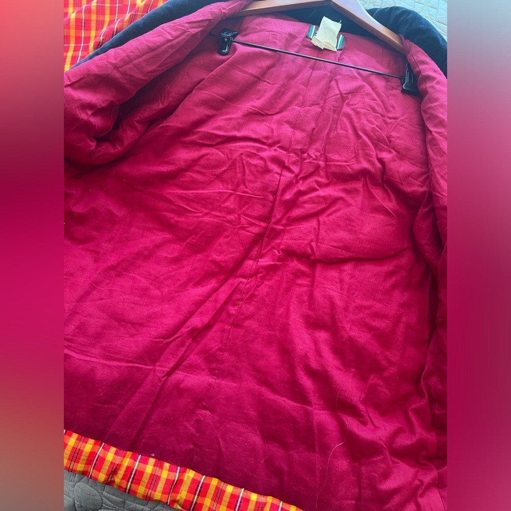 Plaid Kimono Jacket with Black Trim - Picture 13 of 16
